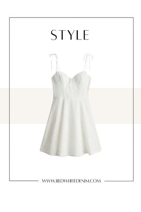 Gorgeous embroidered eyelet bustier style white summer dress under $100

#LTKfindsunder100