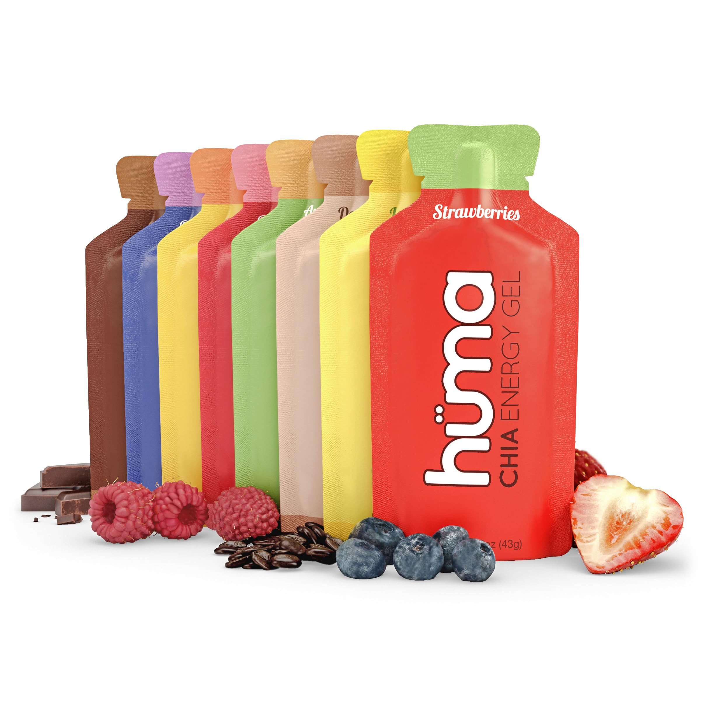 Huma Chia Energy Gel, Variety 12 Pack - Stomach Friendly, Real Food Energy Gels for Endurance Exe... | Amazon (US)