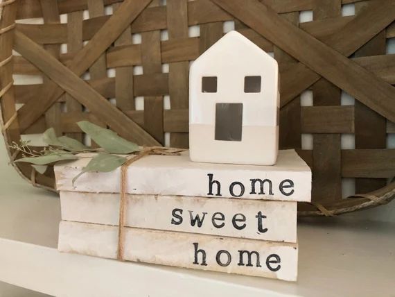 Home Sweet Home,  book decor, farmhouse books, housewarming gift, farmhouse decor, home decor, sh... | Etsy (US)