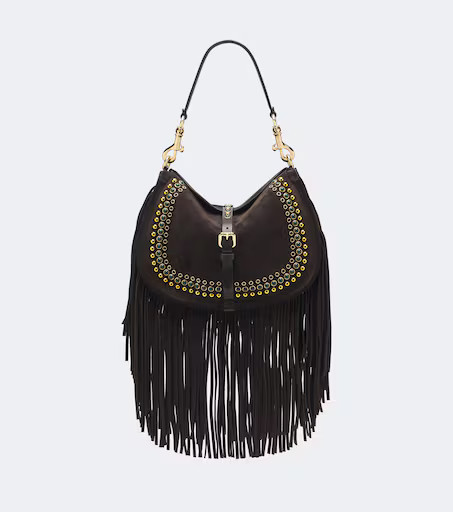Pony Medium studded suede shoulder bag | Mytheresa (US/CA)