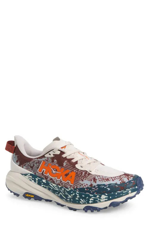 HOKA Speedgoat 6 Trail Running Shoe in Putty /Blue Twilight at Nordstrom, Size 8.5 | Nordstrom