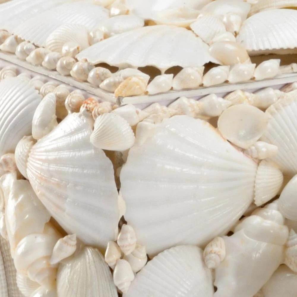 Lupis Coastal Beach Natural White Shell Decorative Boxes - Set of 3 | Kathy Kuo Home