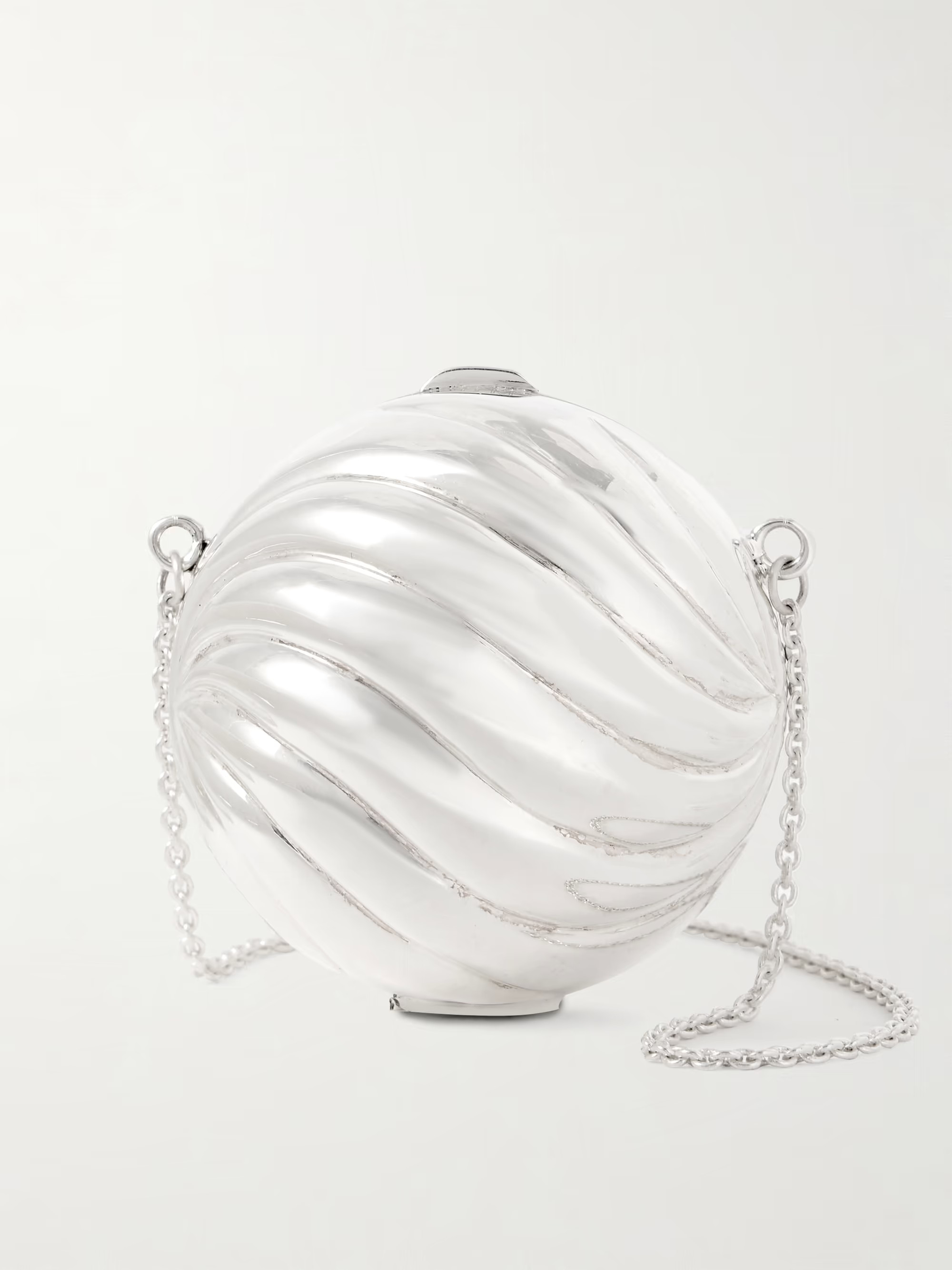 Whirl silver clutch | NET-A-PORTER (US)