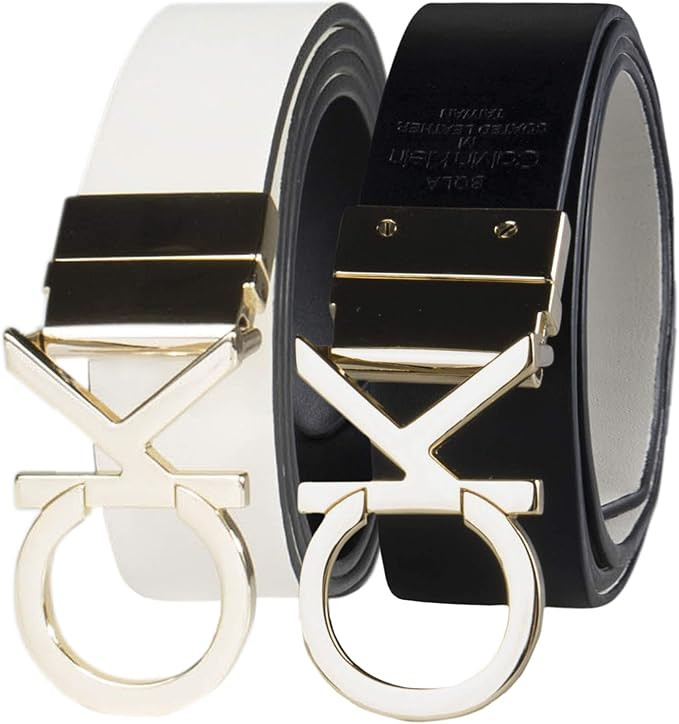 Calvin Klein Women's Two-In-One Reversible Dress Fashion Belt | Amazon (US)