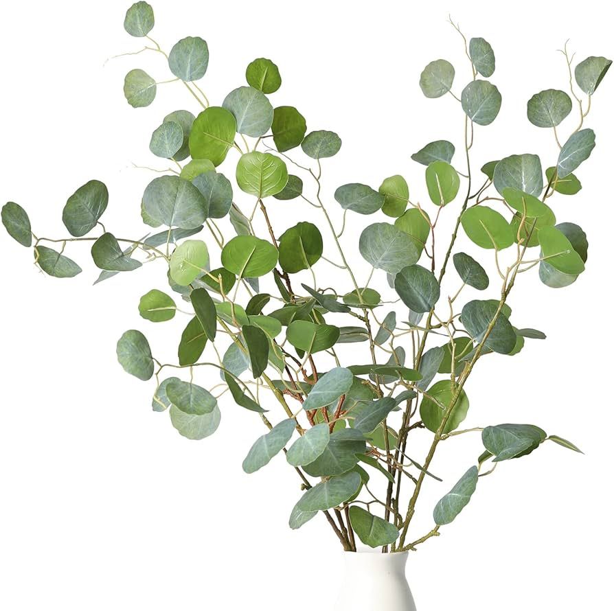 Melorca&Guilla Artificial Plants,6PCS 43.3" Faux Eucalyptus Stems Faux Branches for Vase,Faux Gre... | Amazon (US)