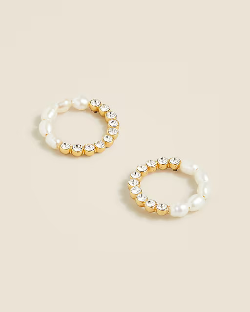 Circle pearl stud earrings | J. Crew US