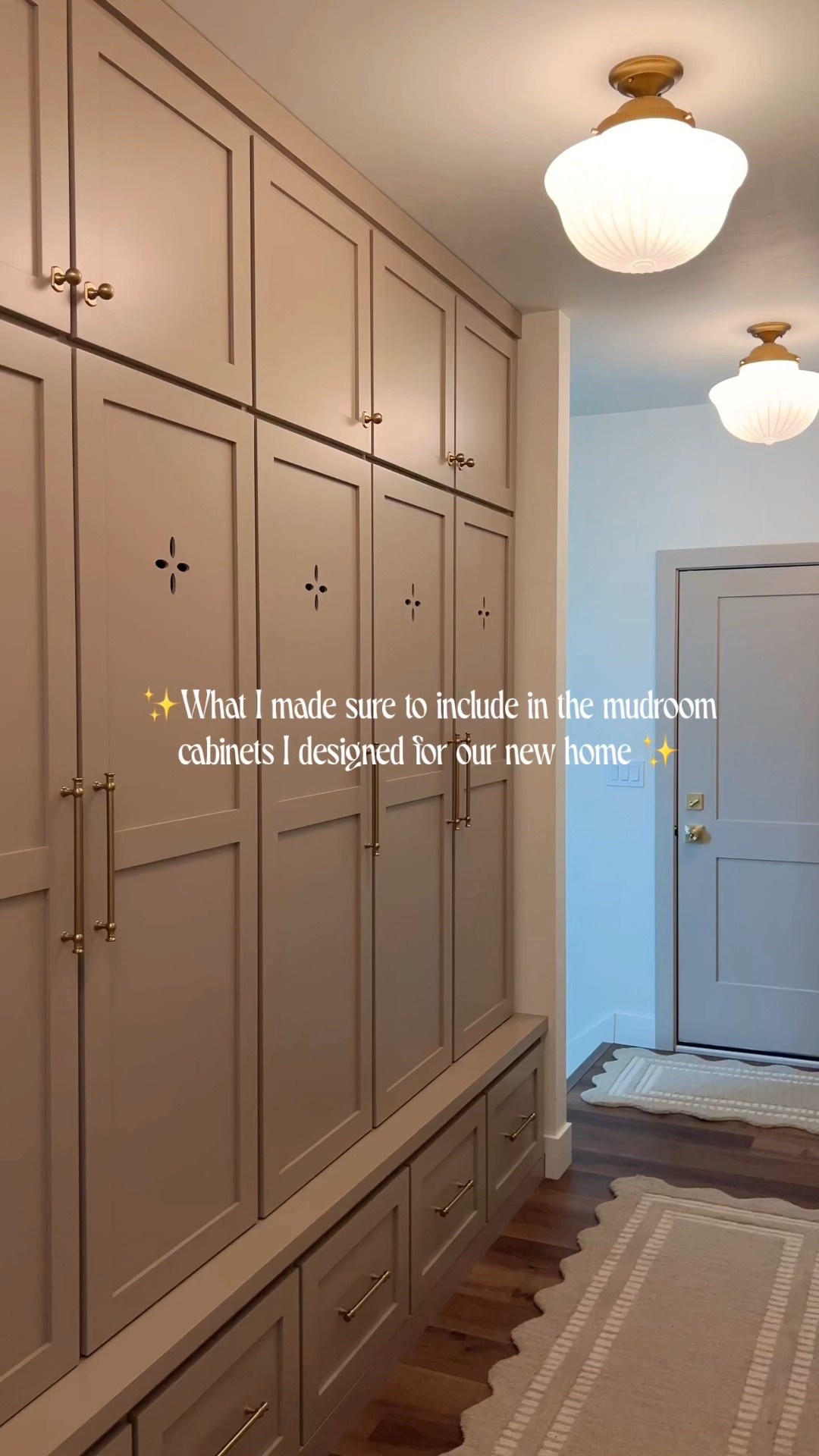 
Designing a mudroom? These were my must-have cabinet features for everyday organization that also gave me an aesthetic mudroom design:
	1.	Hidden storage
	2.	Hooks inside each cubby
	3.	Shelves for all our four season gear + paper clutter
	4.	Shoe drawers
	5.	Charging outlets
	6.	Pet storage
	7.	A bench inside the doors 
	8.	Timeless cabinet details including elevated cabinet hardware 

mudroom design • custom cabinetry • organized mudroom • new home build • mudroom organization • hidden storage • home organization • mudroom cabinet ideas 

#mudroomdesign #mudroomcabinets#customcabinetry #homeorganization
#entrywaydesign #newhomebuild
#builtincabinets #builtins 

#LTKHome