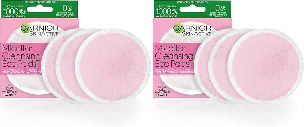 Garnier SkinActive Micellar Cleansing Eco Pads, Reusable, 3 Ultra-soft Microfiber Pads, 1 Count (... | Amazon (US)