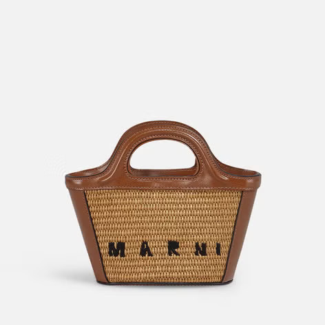 Marni Tropicalia Micro Raffia and Leather Tote Bag | Coggles | Coggles (Global)
