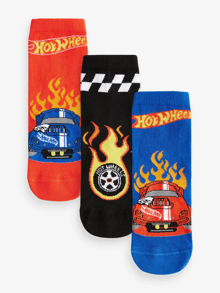 Red/Black/Blue Hot Wheels Cotton Rich Socks 3 Pack | Next AU