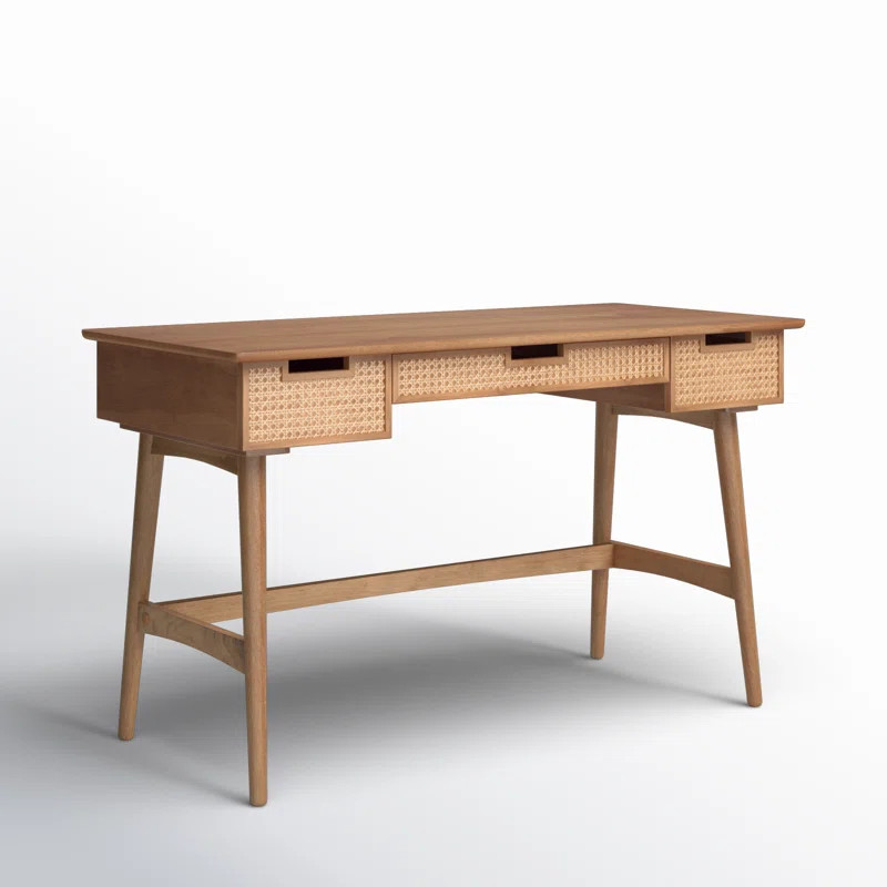 Tobago 51" Desk with Cane Drawer Fronts | Wayfair North America
