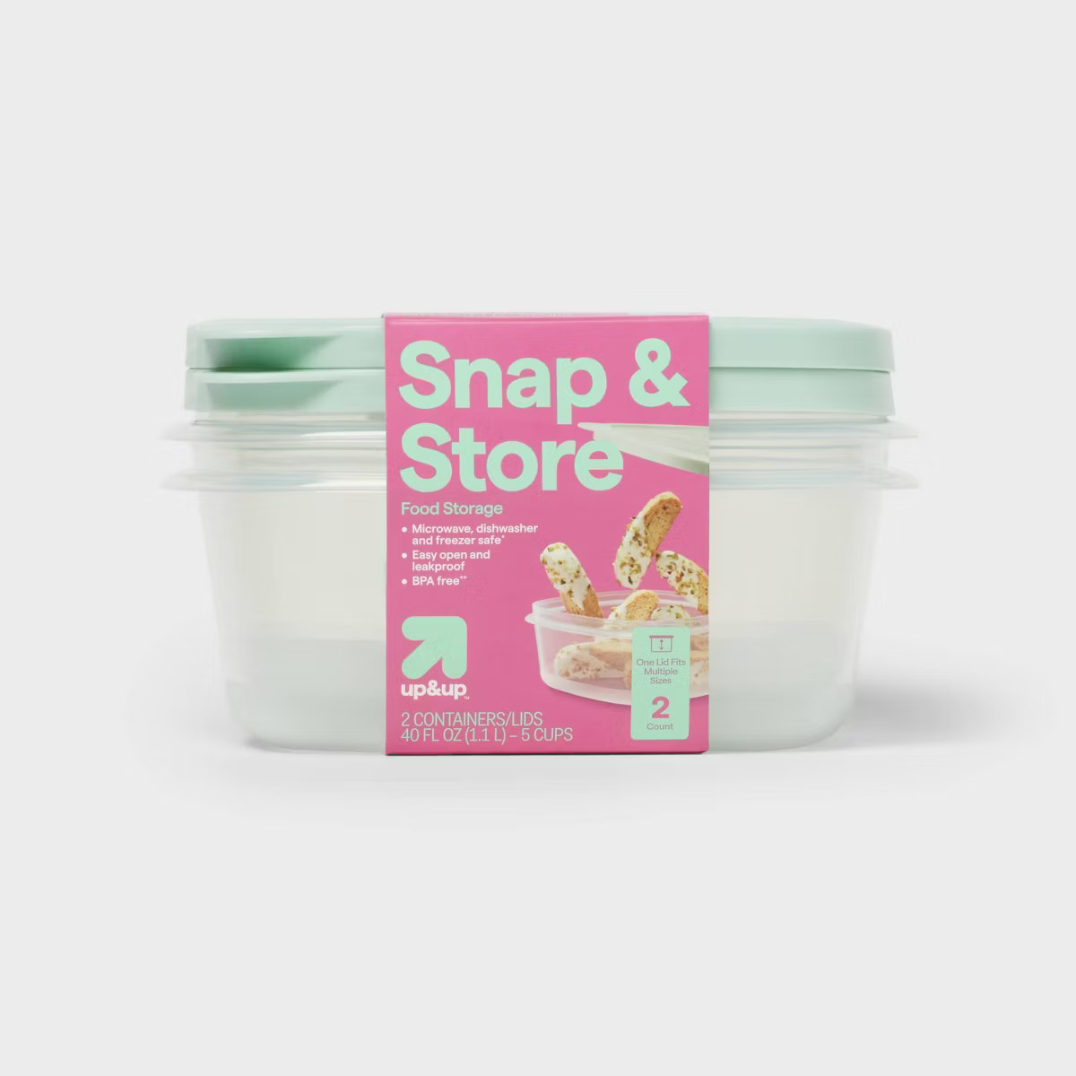 Snap & Store Deep Square Food Storage Containers - 40 fl oz/2ct - up&up™ | Target
