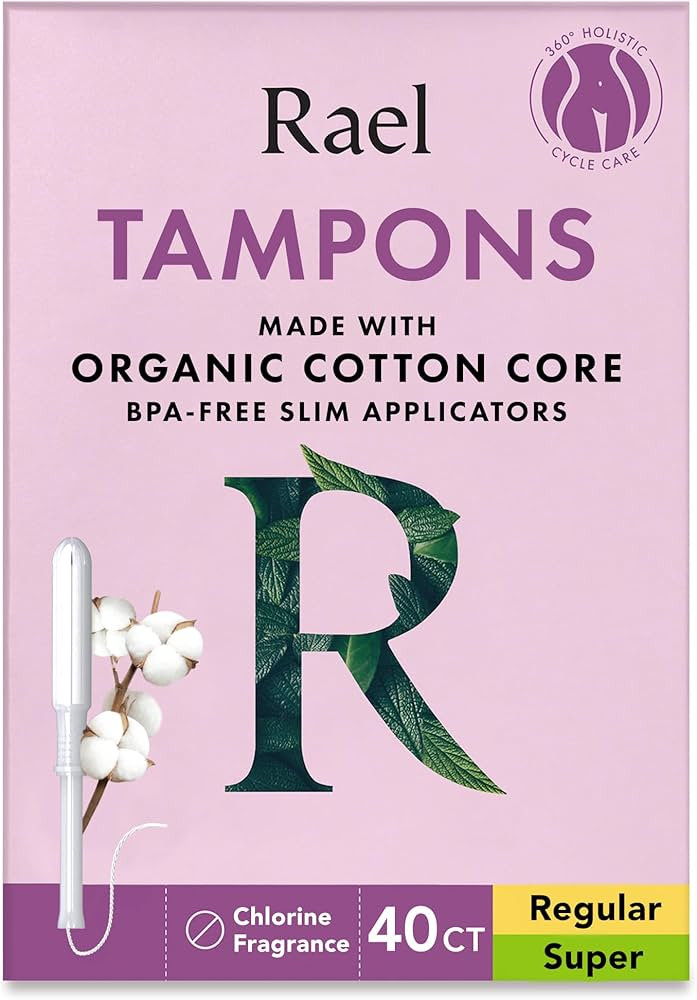 Rael Tampons, Slim Applicator Made with Organic Cotton Core - Tampons Multipack, Regular and Supe... | Amazon (US)