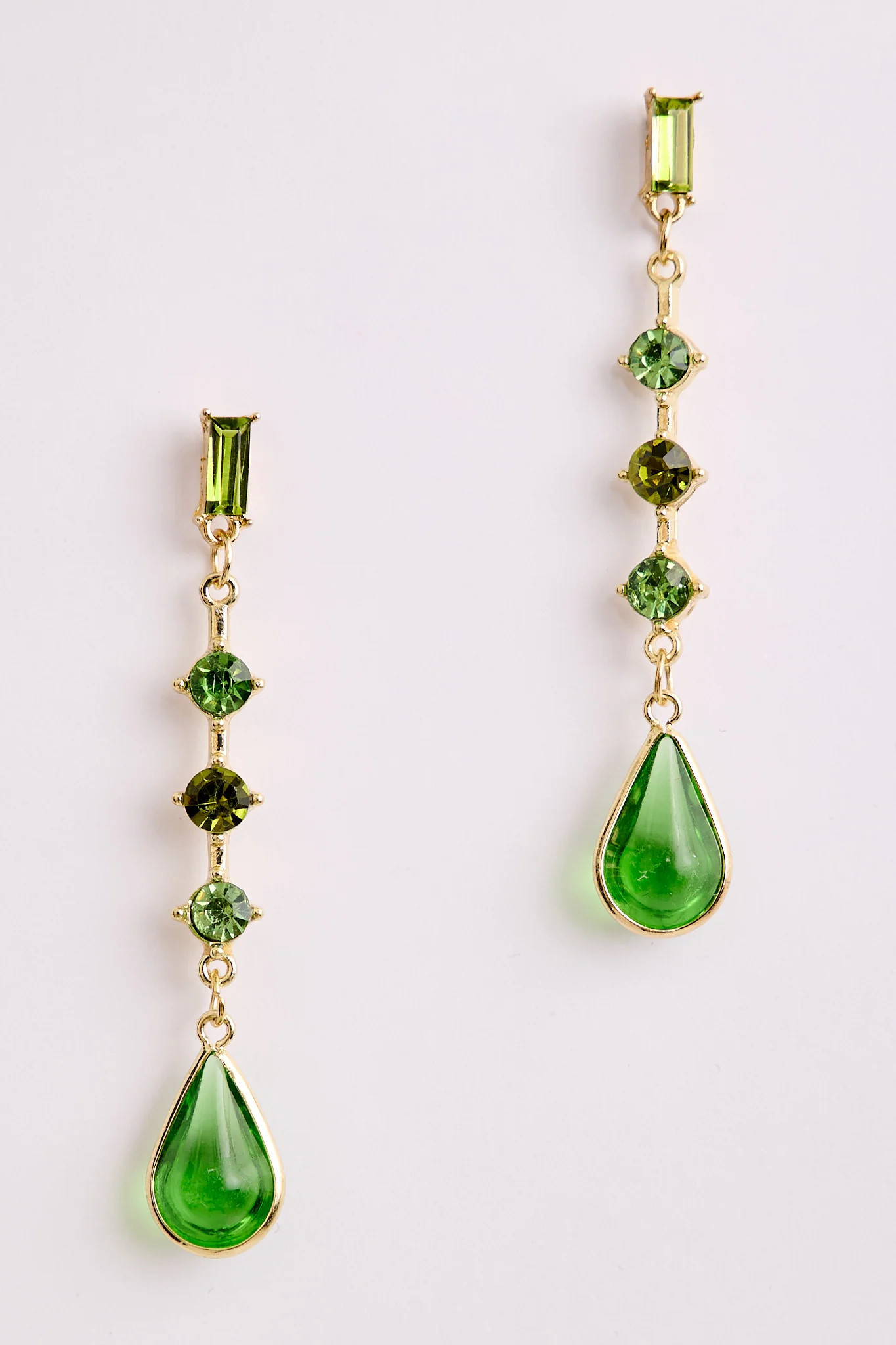 Austen Drop Earrings in Green Gemstones O/S | St.Frock AU