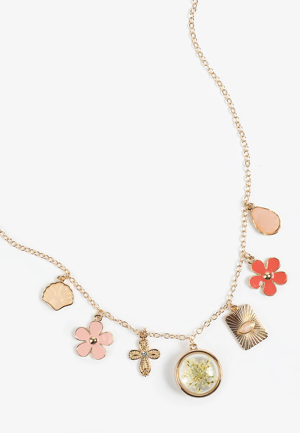 Bubble Floral Charm Necklace | Maurices