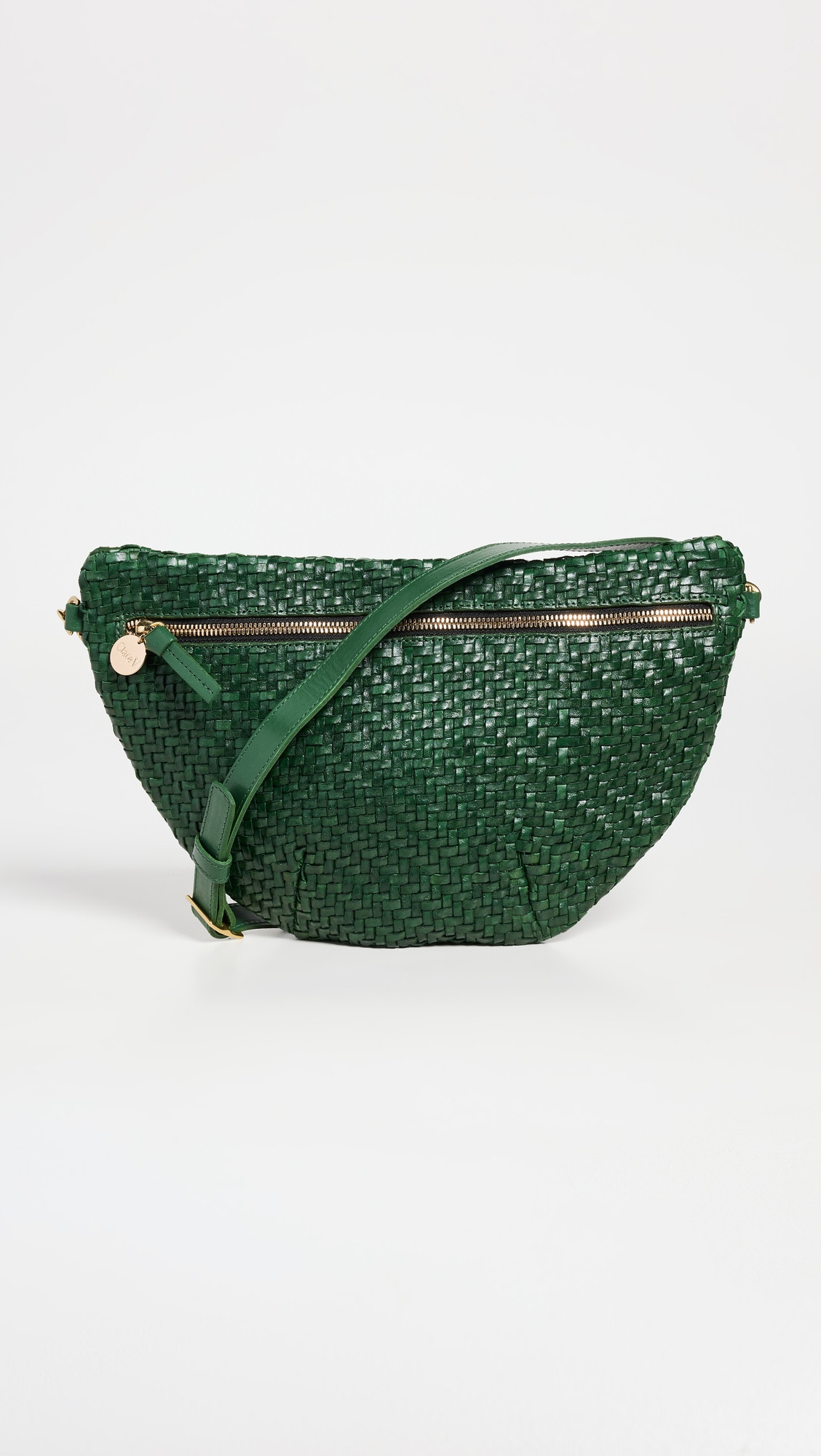 Clare V. Grande Fanny Belt Bag Evergreen Woven Zig Zag One Size | Shopbop