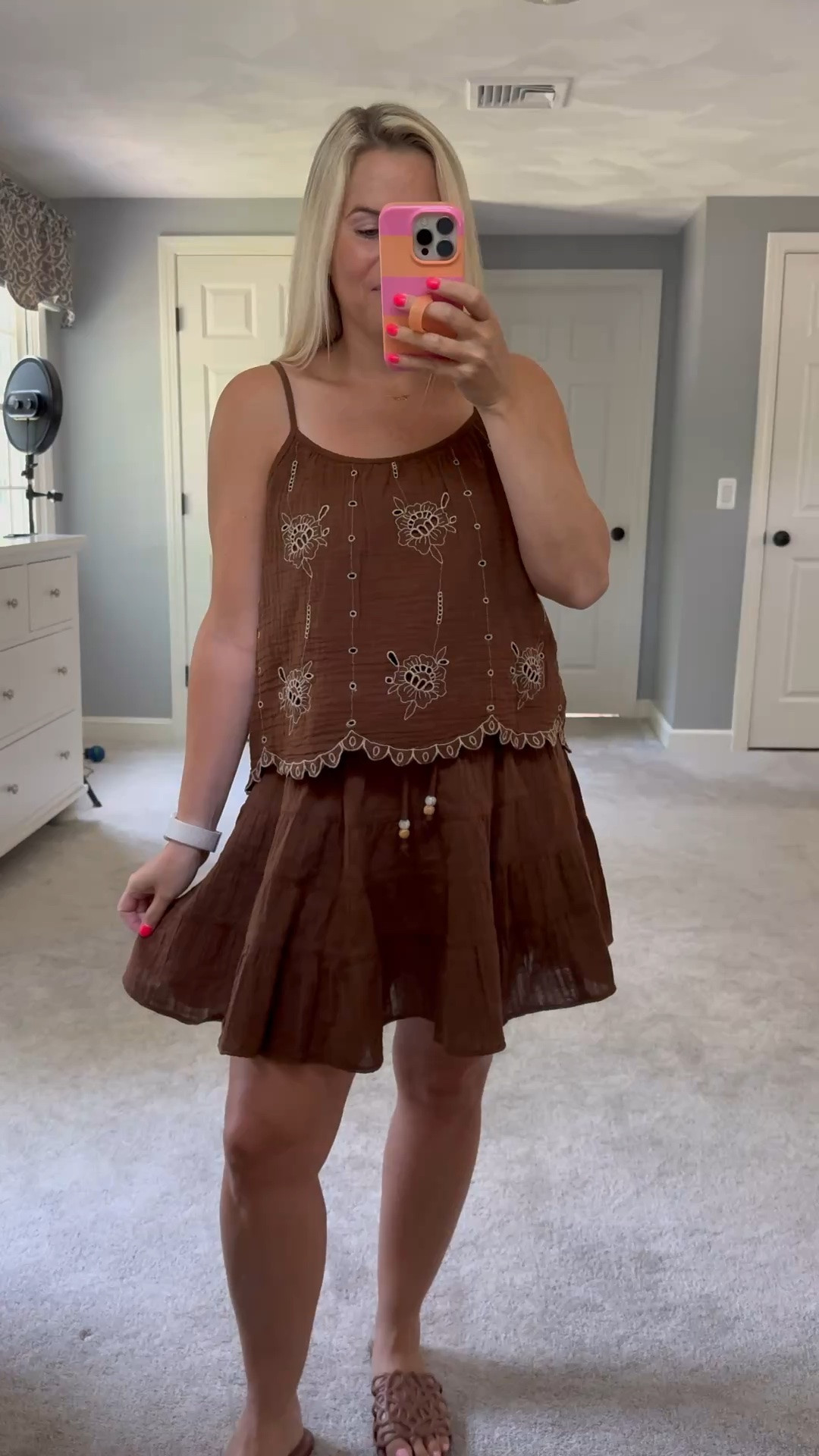 @Target target finds, matching set, skirt set, gauze set, casual summer outfit, petite outfit, size XS in both, brown skirt, brown tank,

#LTKSeasonal #LTKPetite #LTKmomlife