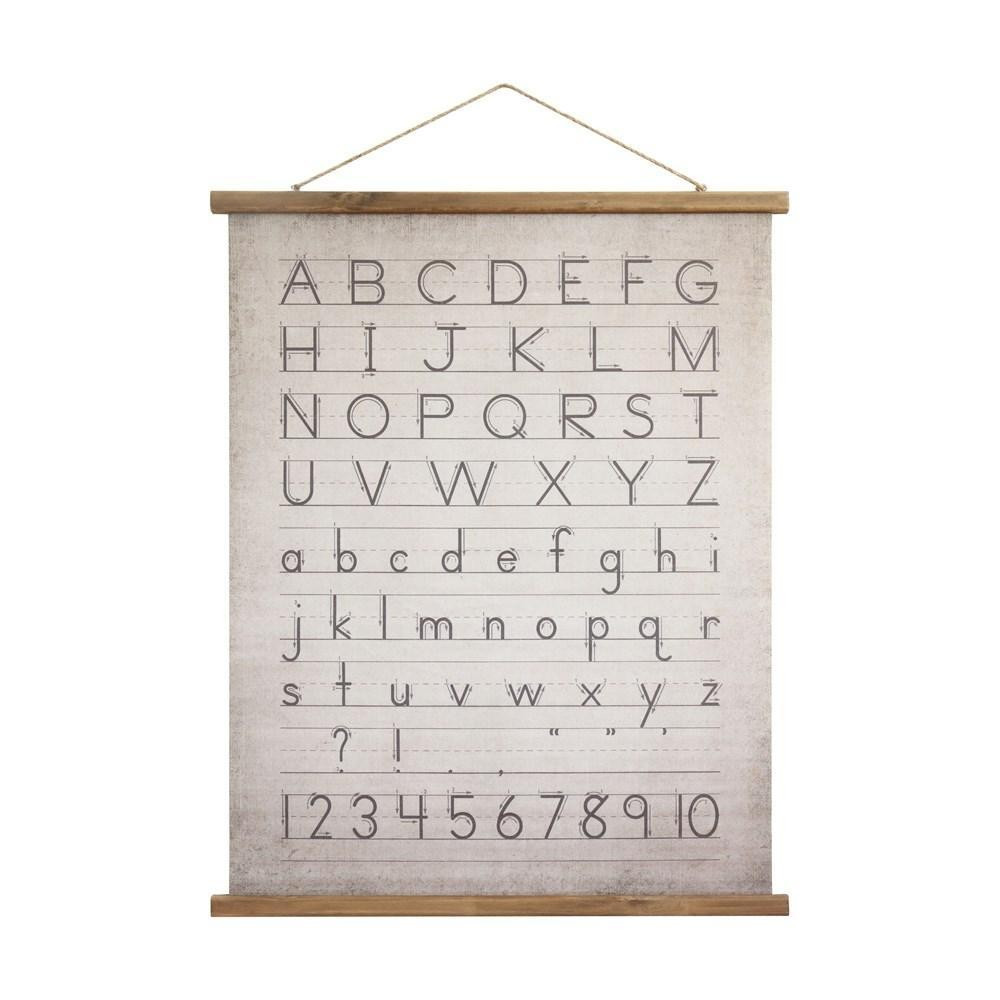 Canvas & Wood Scroll Wall Decor w/ Alphabet & Numbers – BURKE DECOR | Burke Decor
