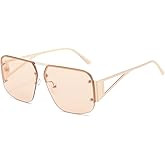 SOJOS Trendy Aviator Sunglasses Mens Womens Retro Metal Rimless Frame Shades Lentes De Sol Para M... | Amazon (US)