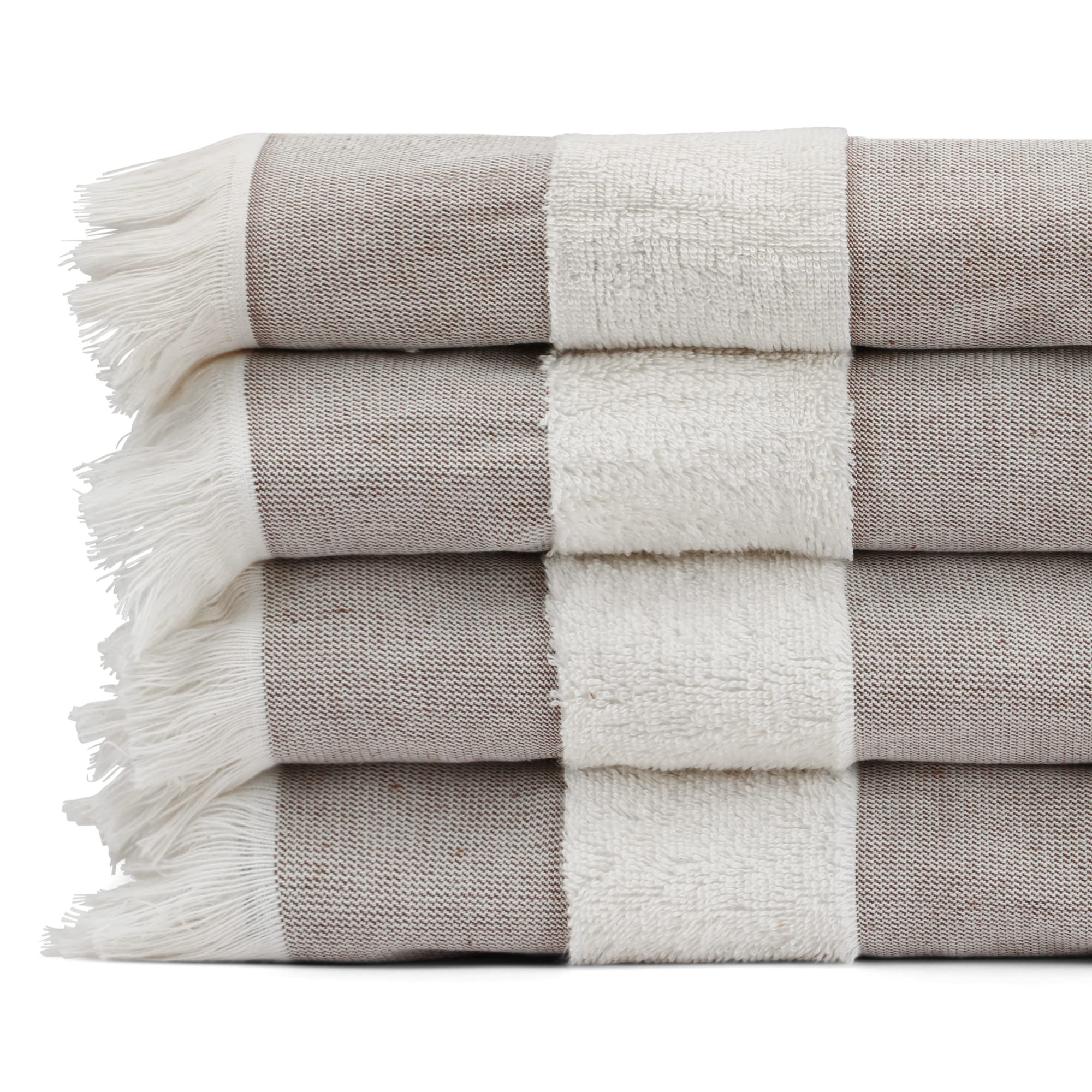 Black & White Brands Set of 4 Turkish Beach/Pool Towels. 100% Organic Turkish Cotton, Stylish and... | Amazon (US)