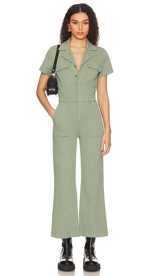Makenna Utility Wideleg Jumpsuit in Calvary Olive | Revolve Clothing (Global)