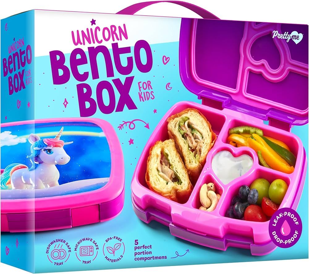 Pretty Me Unicorn Bento Box for Kids - Lunch Box for Girls - School Snack - Gifts for Girl 3-8 Ye... | Amazon (US)