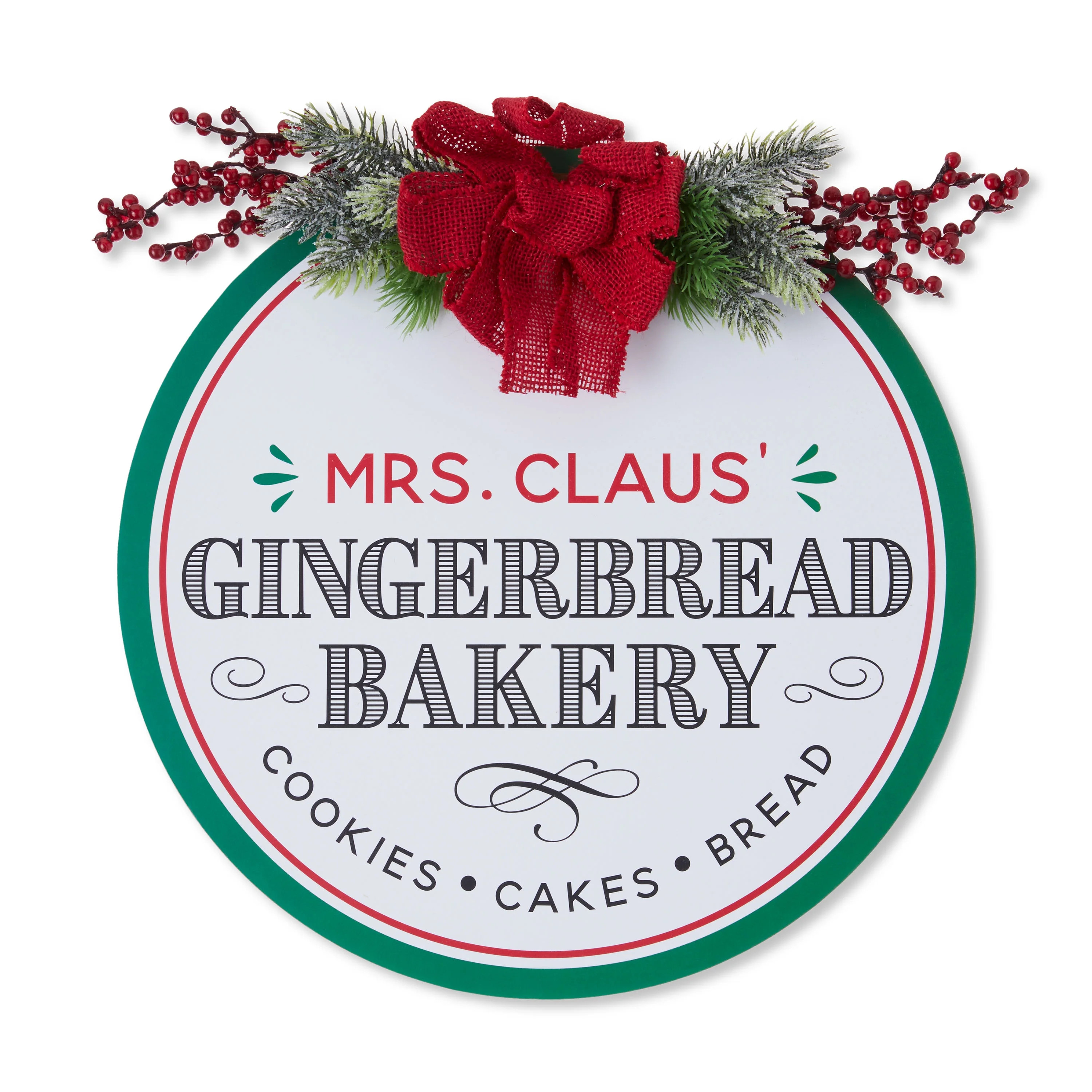 White Round Gingerbread Bakery Sign, by Holiday Time | Walmart (US)
