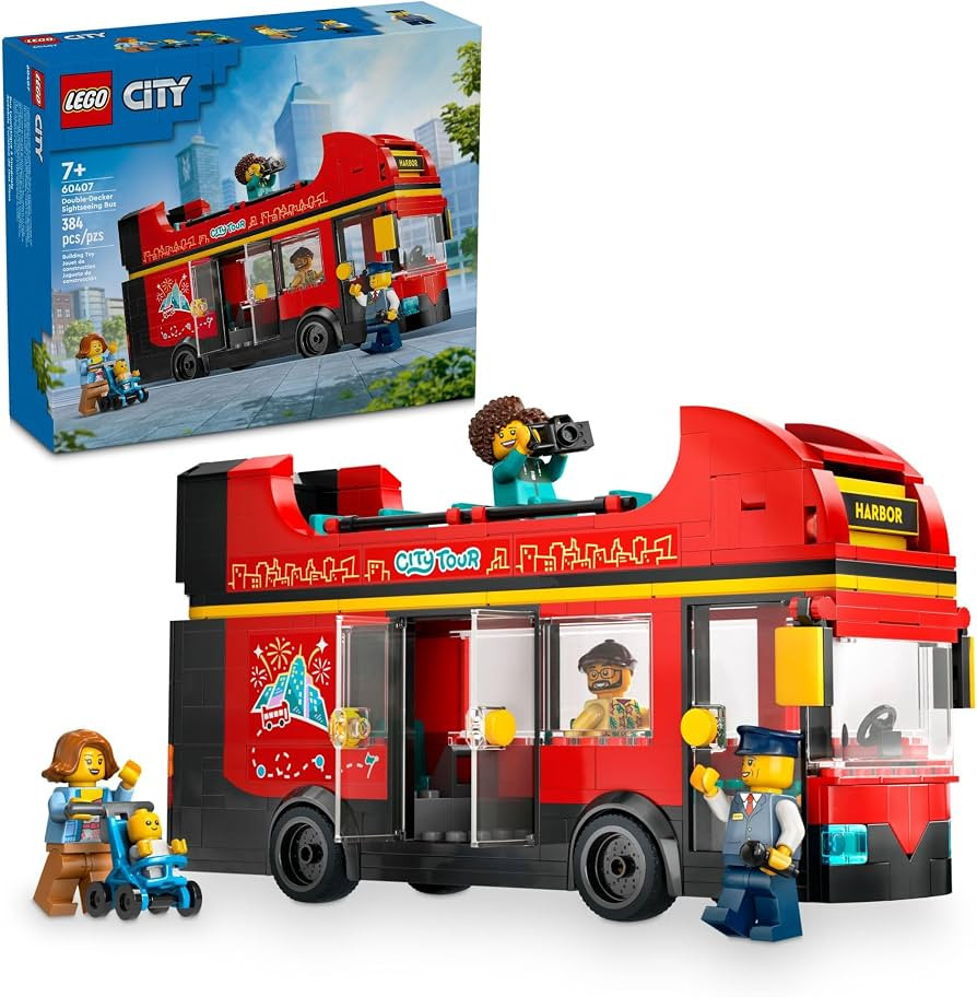 LEGO City Red Double-Decker Sightseeing Bus Toy Vehicle Set, Birthday Gift for 7 Year Olds, for K... | Amazon (US)