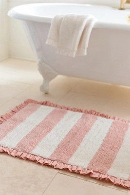 Maeve Ruffled Stripe Tufted Bath Mat | Anthropologie (UK)