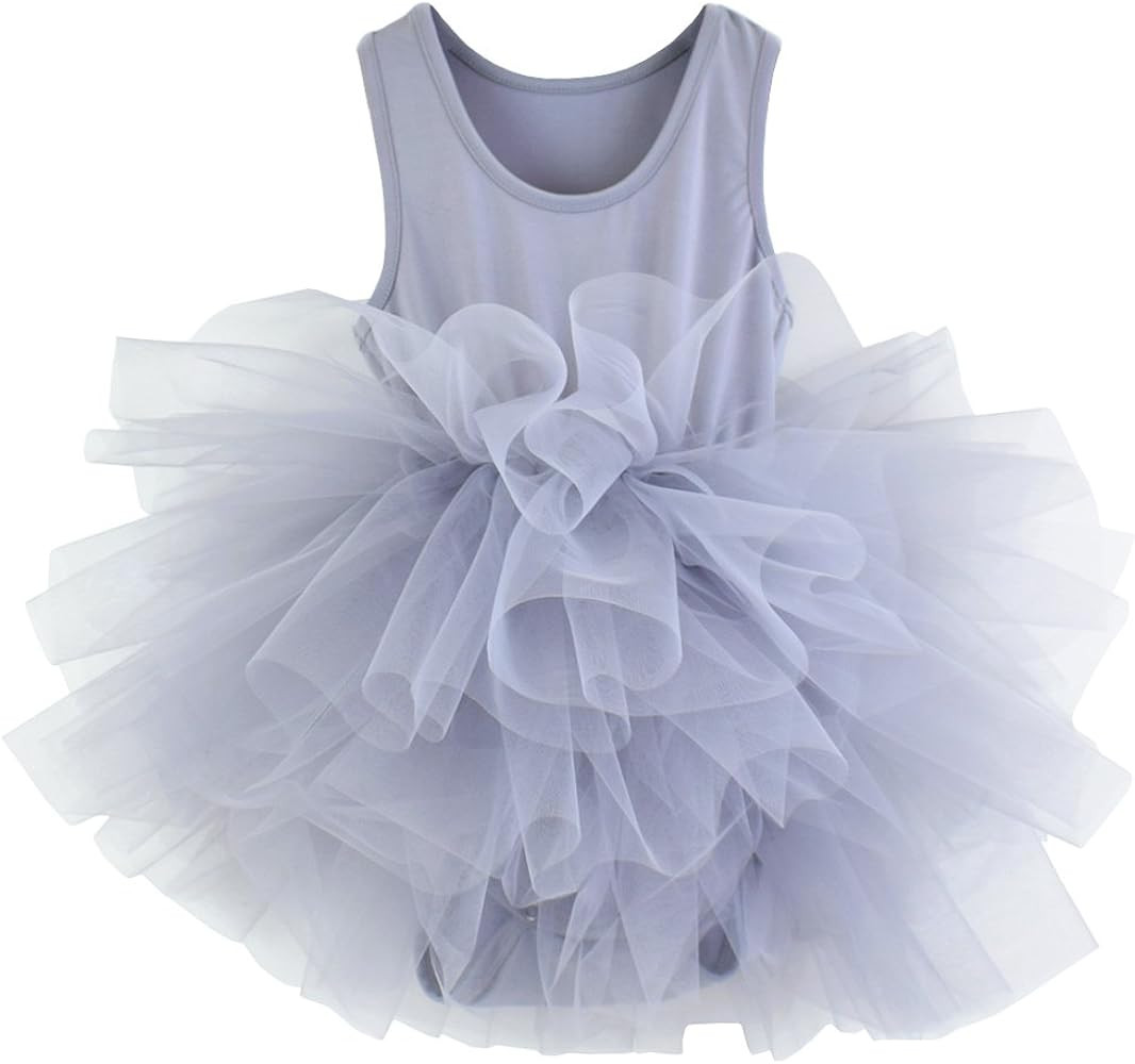 Tutu.kk Girls' Camisole Dance Tutu Leotard with Fluffy 4-Layers Ballet Dress for Ballerina (12 Mo... | Amazon (US)