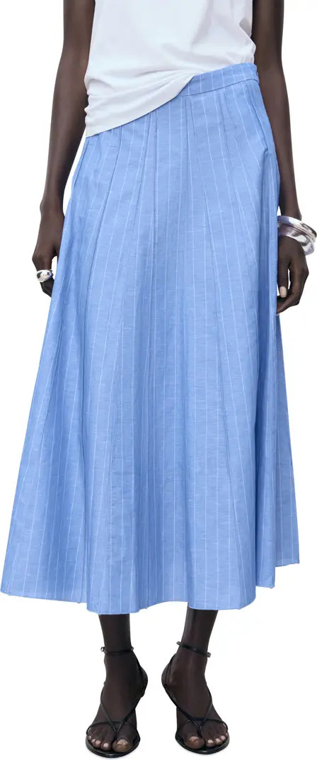 MANGO Stripe Cotton & Linen Skirt | Nordstrom | Nordstrom