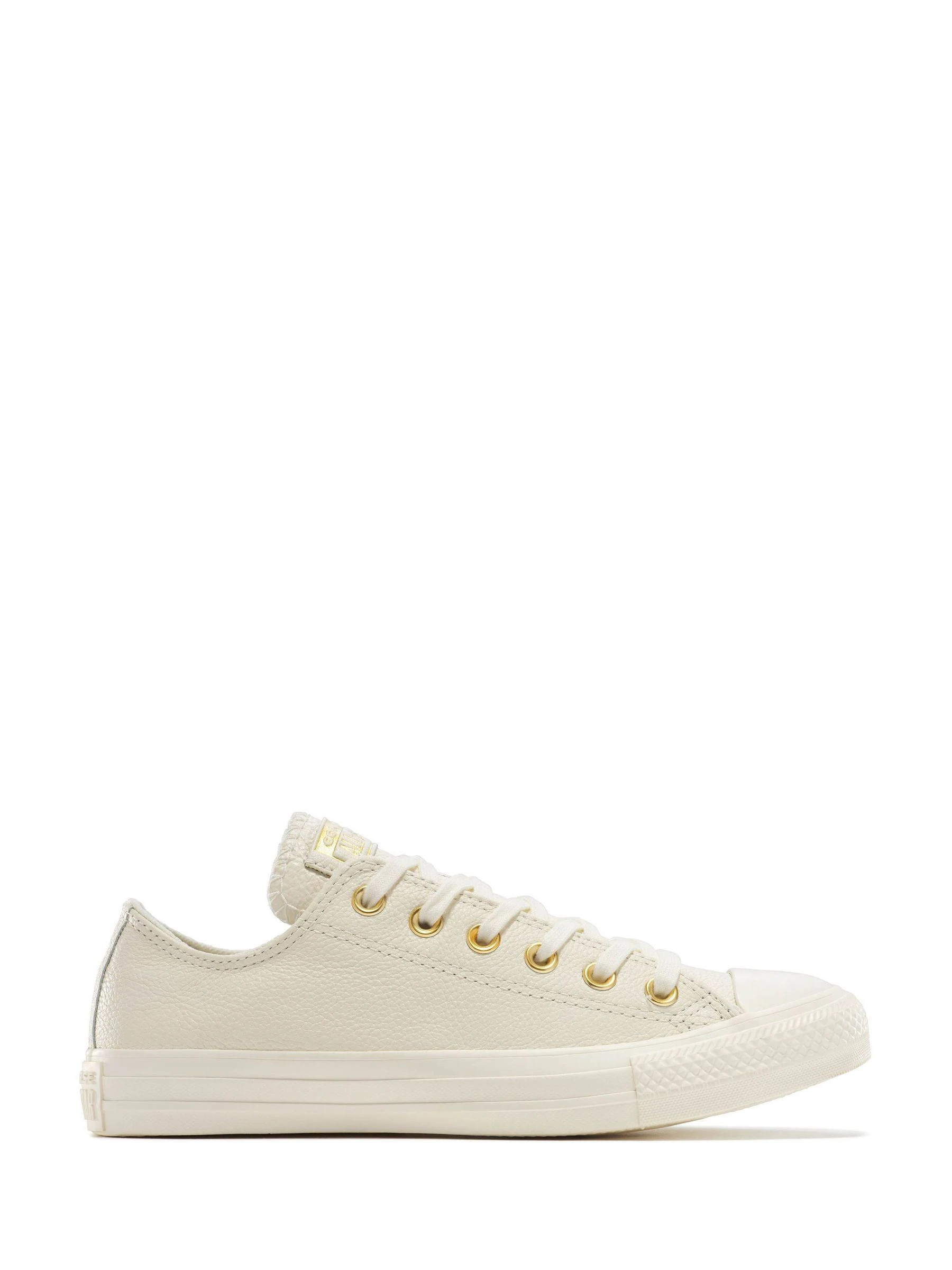 Converse Converse White/Gold Chuck Taylor All Star Mono Low Trainers | Next US