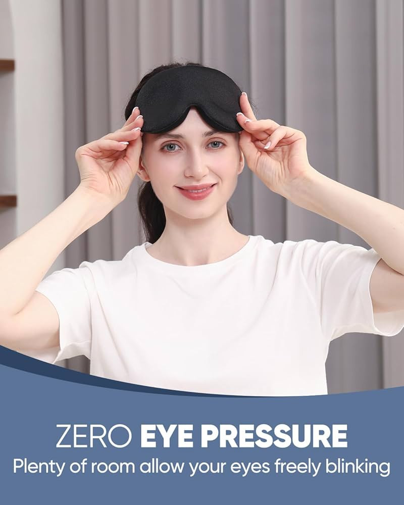 MZOO Sleep Eye Mask for Men Women, Zero Eye Pressure 3D Sleeping Mask, 100% Light Blocking Patent... | Amazon (US)
