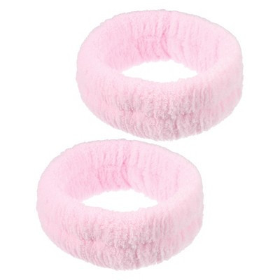 Unique Bargains Soft Facial Spa Headbands Pink 2 Pcs | Target