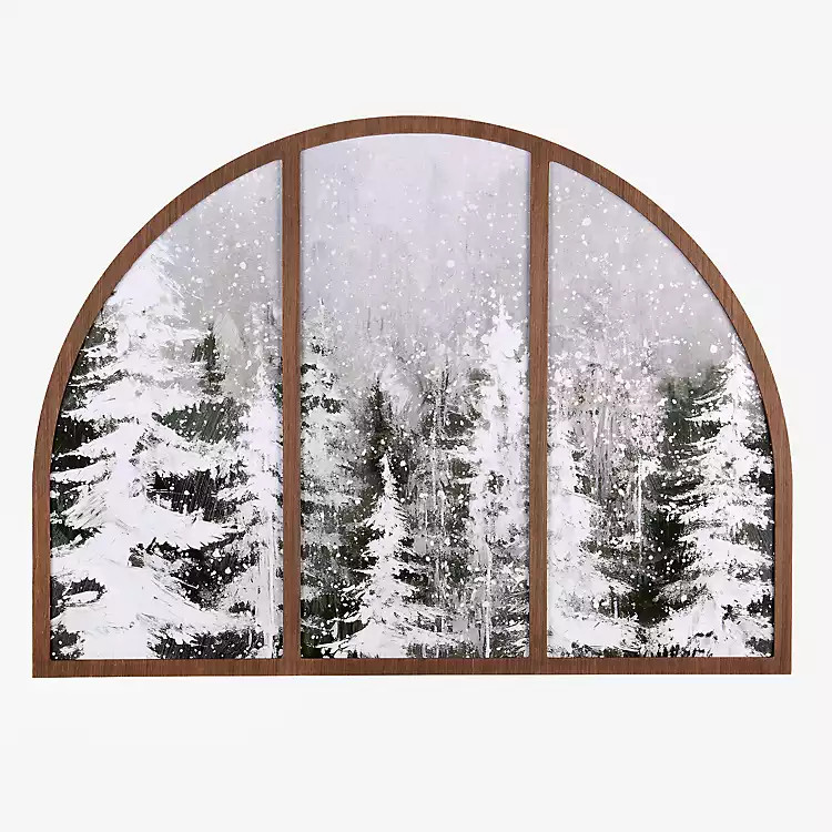 New! Winter Forest Paneled Arch Framed Art Print | Kirklands