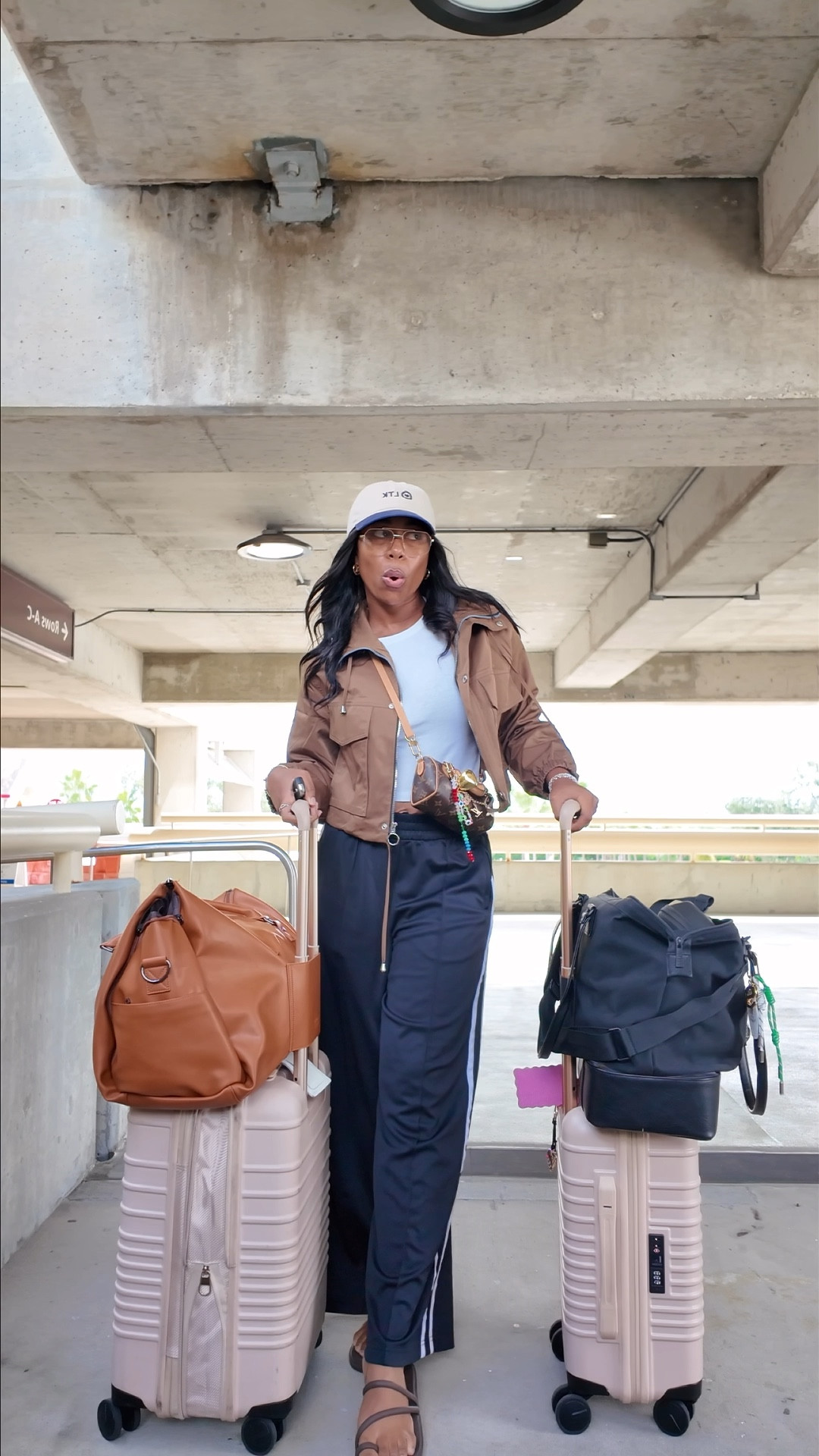 Travel day outfit! Airport style from my recent trip. My pants are the ones from Athleta that I shared before. Jacket is Amazon. Linking everything! 

#LTKStyleTip #LTKTravel