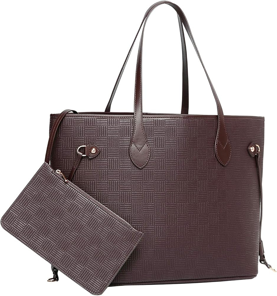 Daisy Rose Tote Shoulder Travel Bag & Matching Clutch PU Vegan Leather | Amazon (US)