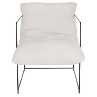 Safavieh Portland Ivory/Black Upholstered Arm Chair-ACH4511A - The Home Depot | The Home Depot