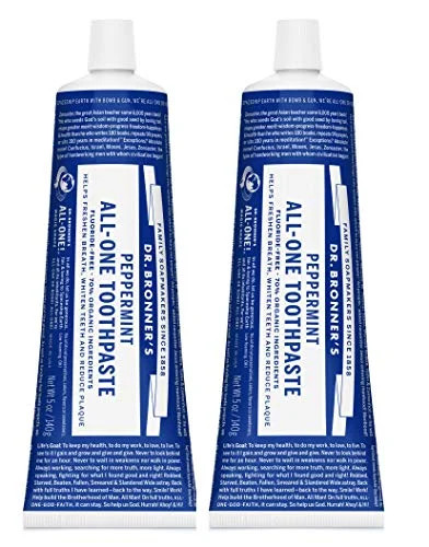 Toothpaste Peppermint Dr. Bronner's 5 oz Paste Pack of 2 (2) by Dr. Bronner's - Walmart.com | Walmart (US)