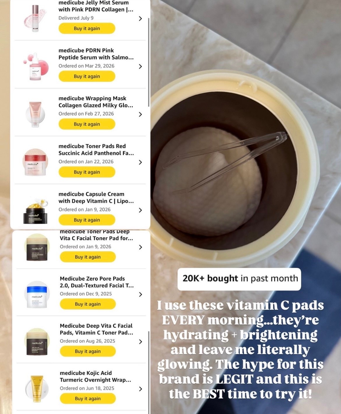 I use these vitamin C pads EVERY morning!