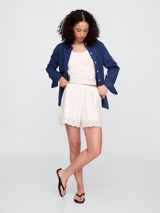Pull-On Eyelet Shorts | Gap Factory