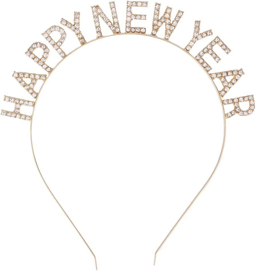 Ｎｏｏｎｈｏｒｓｅ Happy New Year Headband for Women Girls, Gold, 1 Pack | Amazon (US)