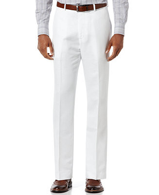 Men's Linen Blend Solid Twill Pants | Macys (US)