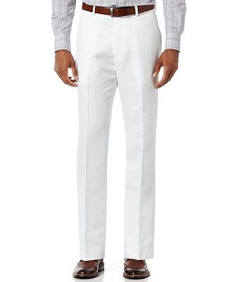 Men's Linen Blend Solid Twill Pants | Macys (US)