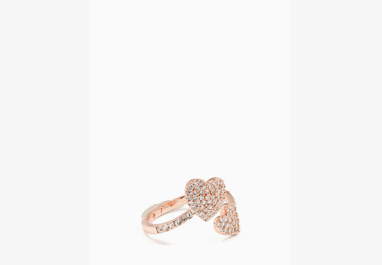 Kate Spade Yours Truly Pave Heart Ring, Clear/Rose Gold - 5 | Kate Spade Outlet