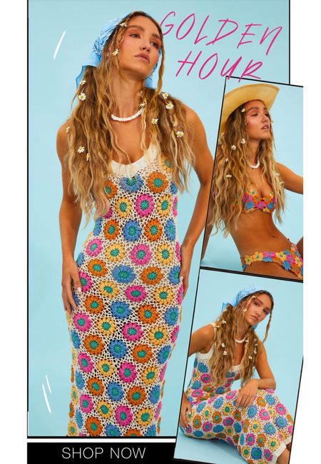 Floral print. Daisy. Knit crochet. Cover up. Bikini. 

#LTKSwim #LTKFestival