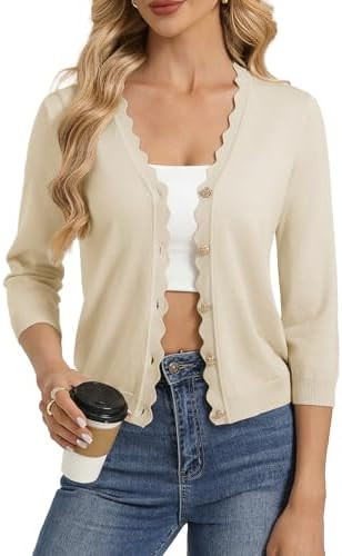 GRACE KARIN Cardigan Sweaters for Women Summer Lightweight 3/4 Sleeve Bolero Shrugs for Dress Wom... | Amazon (US)