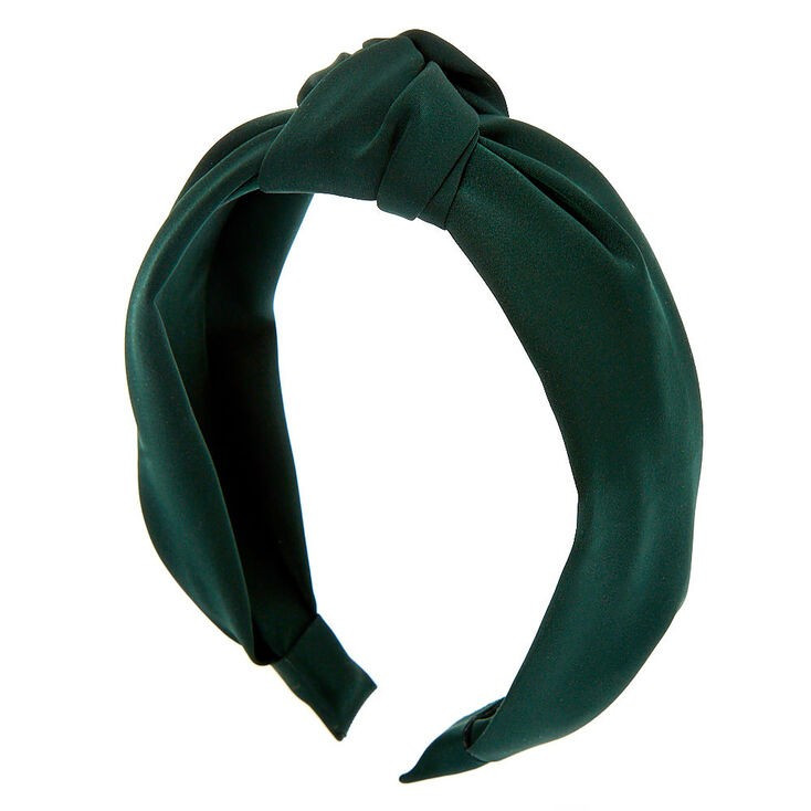 Satin Knotted Headband - Emerald Green | Claire's (US)