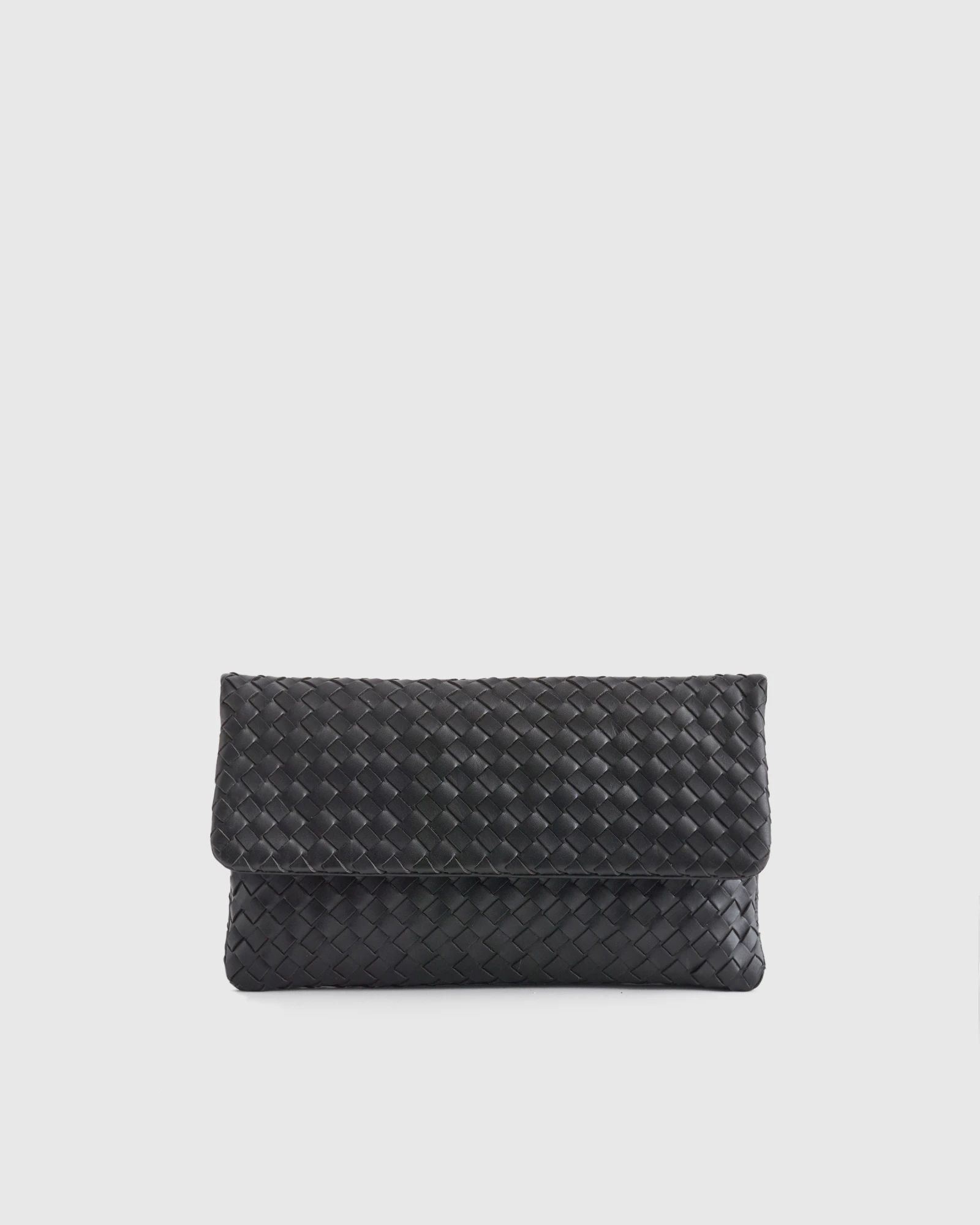 Italian Leather Handwoven Convertible Clutch | Quince