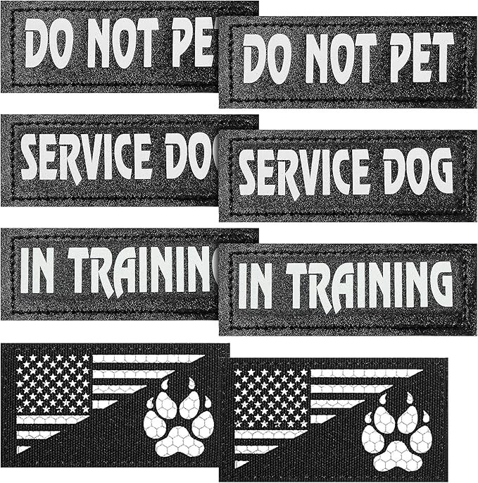 8 Pieces Service Dog Vest Patches Reflective Dog Patches in Training Dog Patches Do Not Pet and D... | Amazon (US)